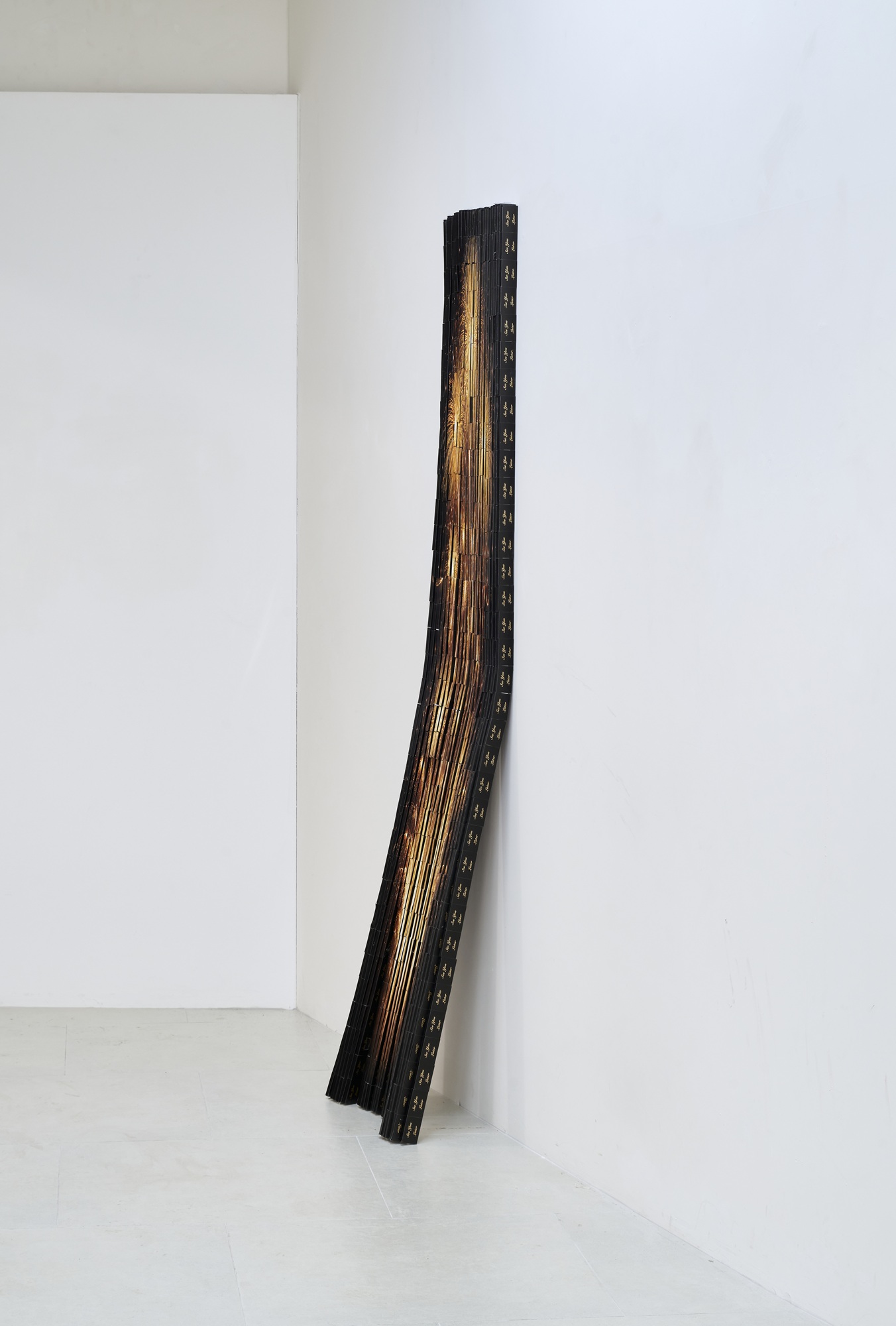 Hani Yikyung Han, Timed Tension, 2026, matchbox, printed paper, dimensions variable