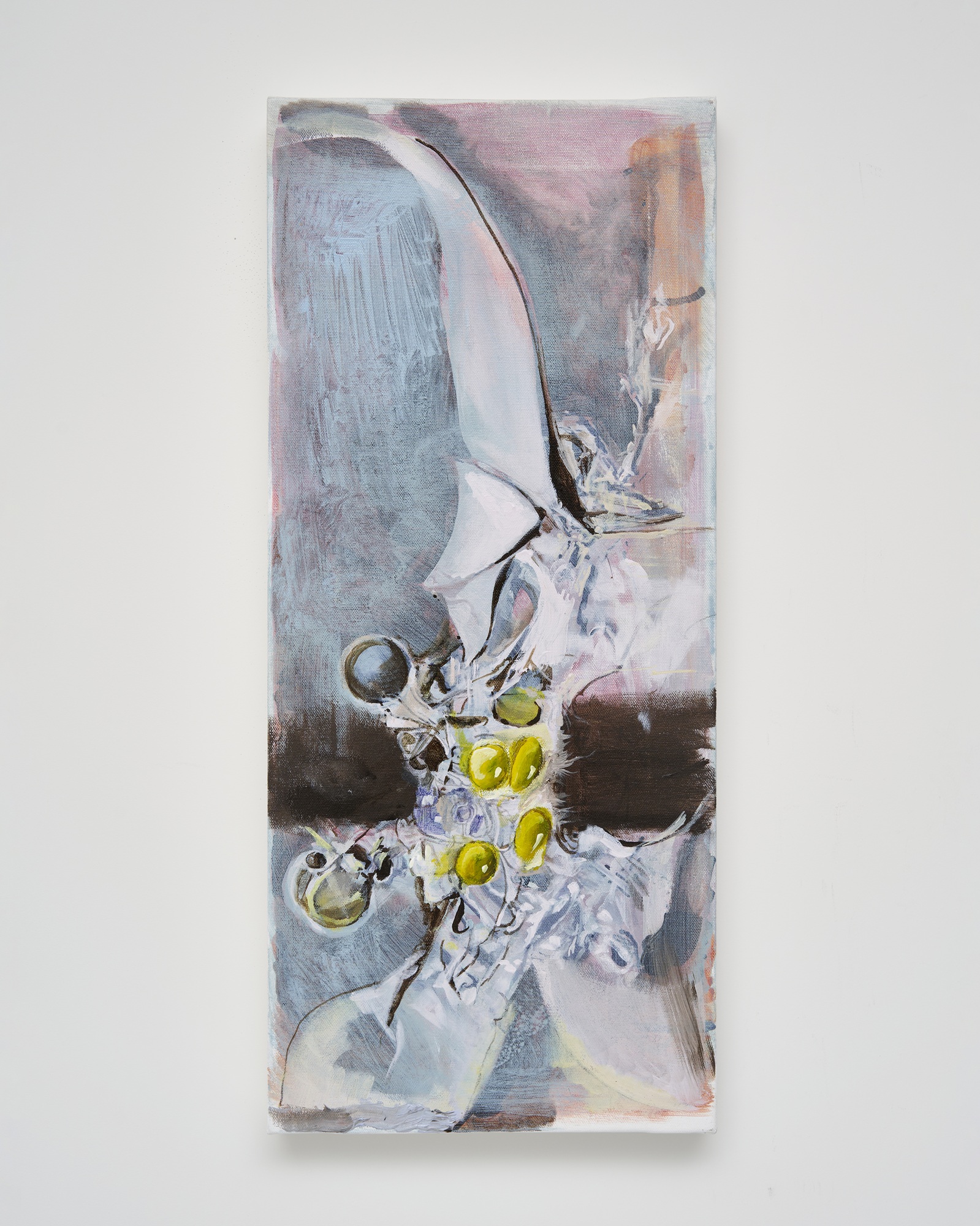 Jeong Hyoyeon, bee's knee, 2025, acrylic on canvas, 25.3x58cm