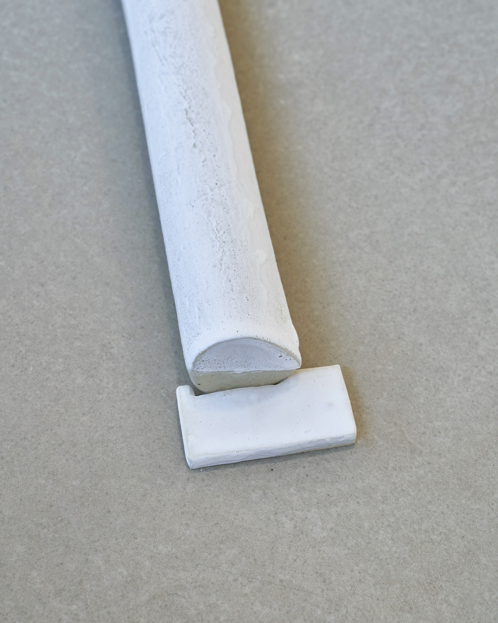 #1, 2026, glazed modeling clay, 48 x 7.5 x 3 cm