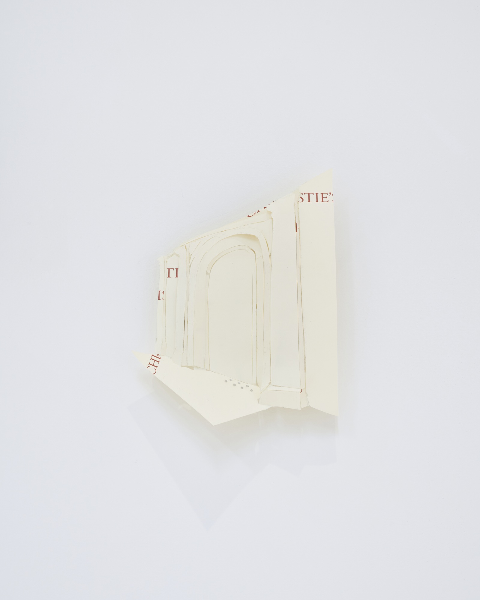 Ida Doutriaux, Untitled, 2025, letterhead paper, tape, silver strass, 15x12x4cm